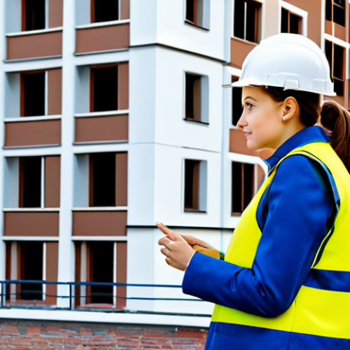 Home 21 **
"A licensed architect in Moscow, reviewing blueprints on a construction site, wearing a professional business suit and hard hat, fully clothed, appropriate attire, modern skyscrapers in the background, safe for work, perfect anatomy, natural proportions, professional architectural photography, high quality, daytime."
**