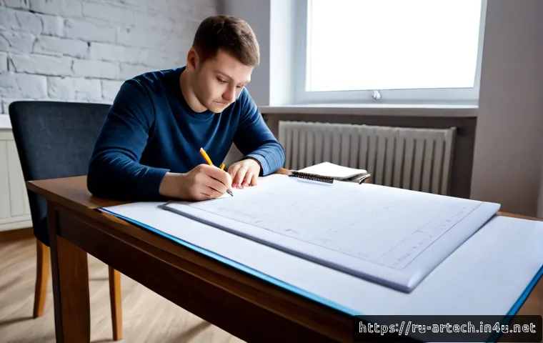 Home 17 건축기술사 중점 과목 공부법 - Photorealistic study scene for architectural engineering certification preparation, focused Russian ...